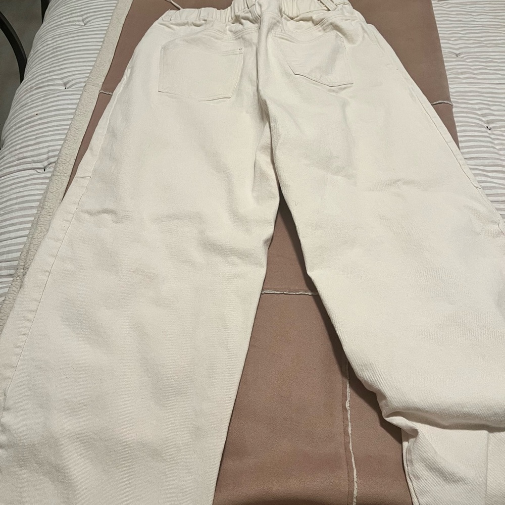 Cream Drawstring Pants - Picture 3 of 3